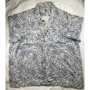 TOMMY BAHAMA SIZE XXL 2XL Palm Tree Leaf Hawaiian Short Sleeve Shirt Mens